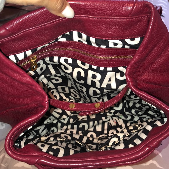Marc Jacobs Burgundy Leather Backpack. - Picture 4 of 6